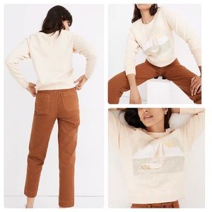 Madewell Women’s Let’s Sail Away Sourced Cotton Crop Sweatshirt M